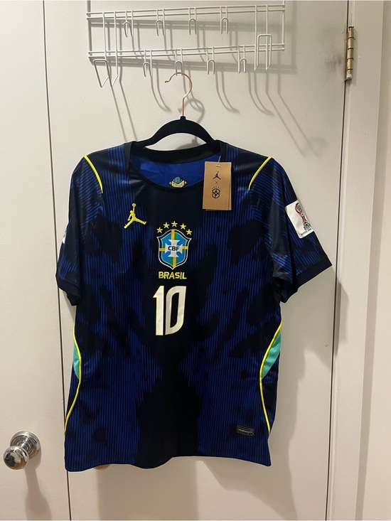 Other - Brazil Men's Navy Blue and Yellow #10 Soccer Jersey